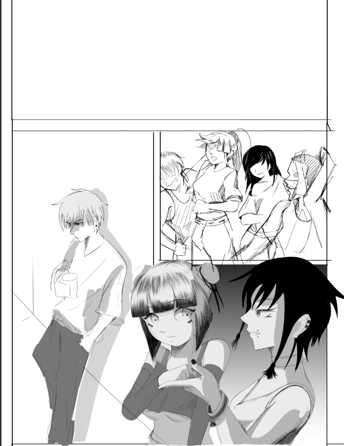 Unfinished B&W Comic Page